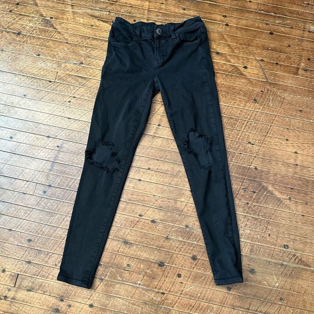 American Eagle washed black normcore 4 super hi-rise jeggings